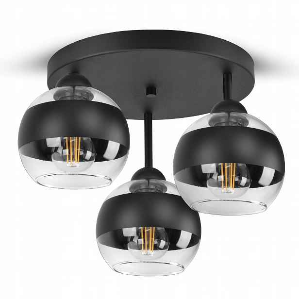 Závěsná stropní lampa Lustr Černá Skleněné Koule Black Belt ER3 Led E27