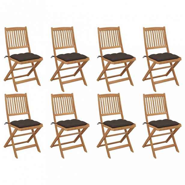 Skládací zahradní židle s poduškami 6 ks Krémová