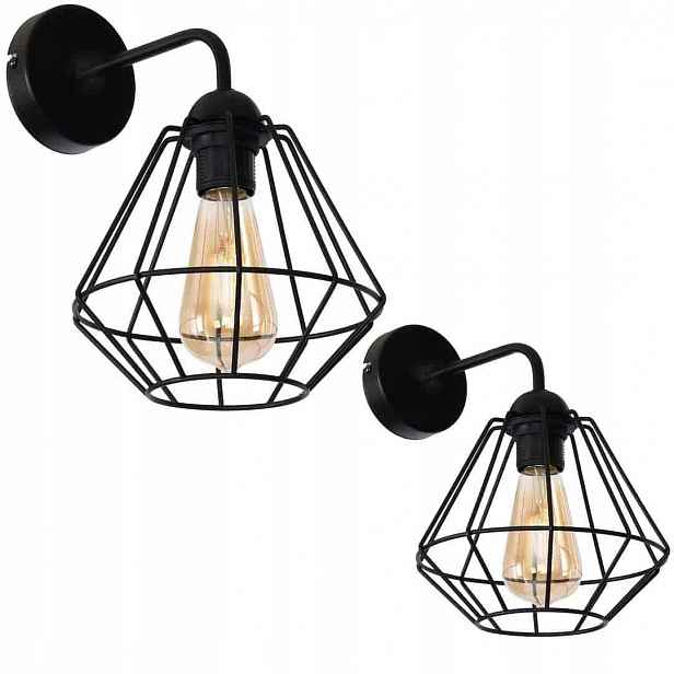 Milagro Colin Nástěnná lampa E27 Černá Loft Kovová MLP4788