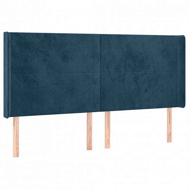 vidaXL Čelo postele typu ušák tmavě modrá 103x16x118/128 cm samet