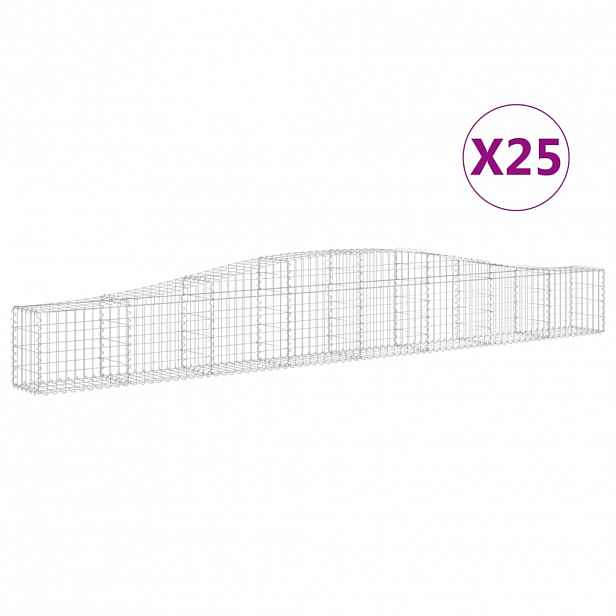 vidaXL Klenuté gabionové koše 25 ks 200x30x40/60 cm pozinkované železo