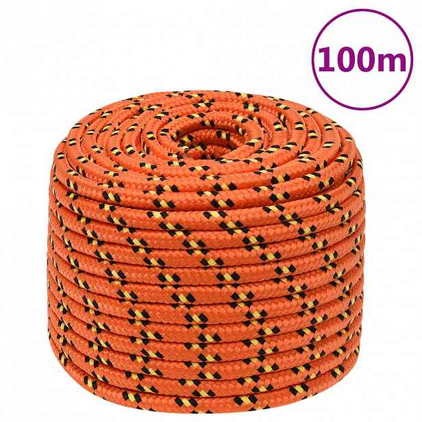 vidaXL Lodní lano oranžové 12 mm 100 m polypropylen