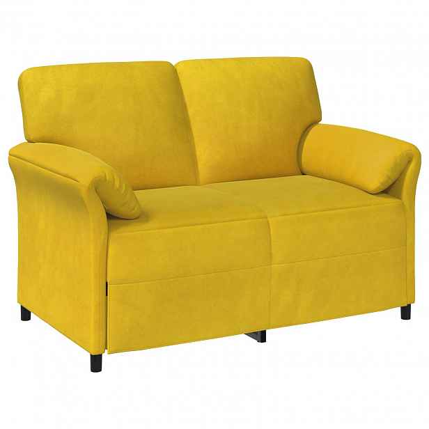 vidaXL Sofa pro dvě osoby Žlutá 138 x 83 x 95 cm Samet
