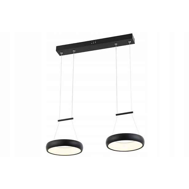 Závěsná Led lampa dvojitá černá kulatá 20 cm nad stůl 4000K Reality