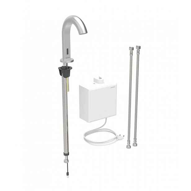 Geberit Piave - Elektronická termostatická umyvadlová baterie, síťové napájení, easy to clean, kartáčovaný nerez 116.167.SN.1