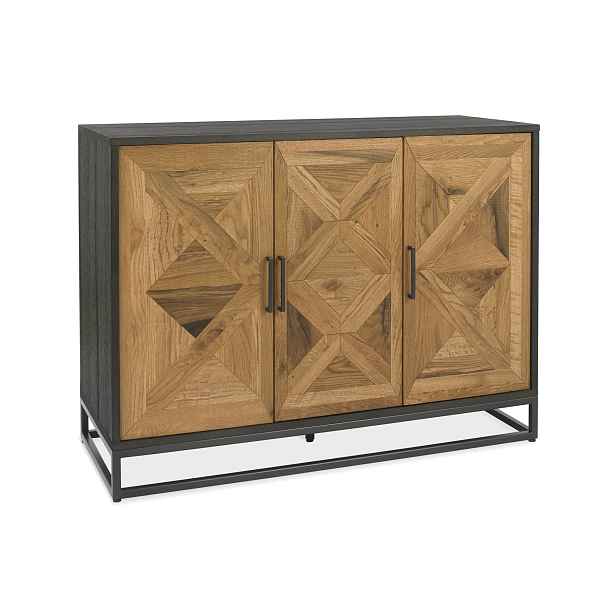 LivinHill Komoda Indus 117 cm z masivu dub přírodní/grafit