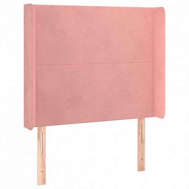 vidaXL Čelo postele typu ušák růžové 103x16x118/128 cm samet