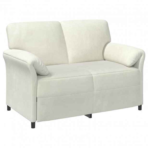 vidaXL Sofa pro dvě osoby Krémová 138 x 83 x 95 cm Samet