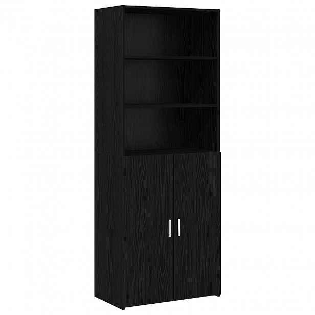 vidaXL Vysoký bufet Černý dub 70 x 42,5 x 185 cm Kompozitní dřevo