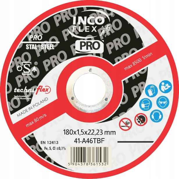 180x1,5x22,23 Kotouč Incoflex Pro Ocel Komplet 25 ks