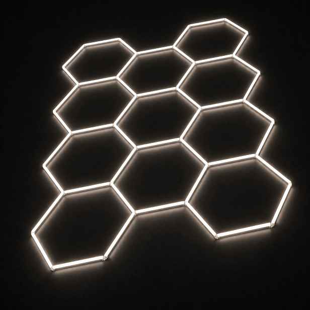 Heksagon Led lampa bílá 4000K 229x315 cm 322 W obývací pokoj showroom HEX11