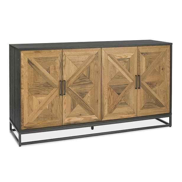 LivinHill Komoda Indus 160 cm z masivu dub přírodní/grafit