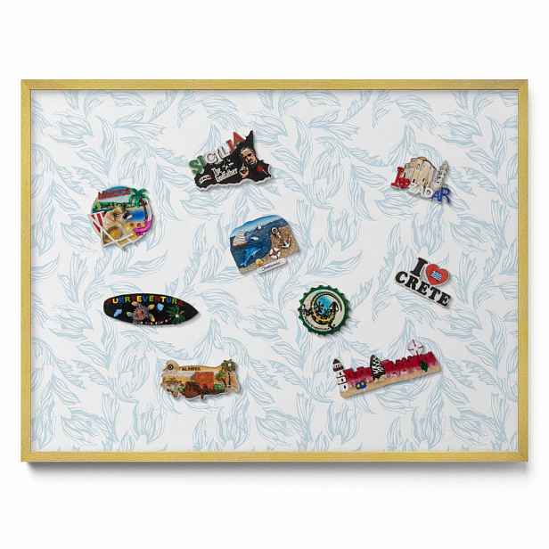 TULUP MAGNETICKÁ TABULE 80x60 cm zlatý rám – Pravidelný ornamentální vzor
