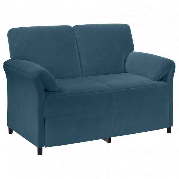 vidaXL Sofa pro dvě osoby Modrá 138 x 83 x 95 cm Samet