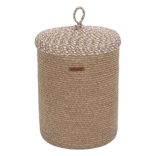 Béžový látkový úložný box s víkem 36x45x50 cm – Mioli Decor