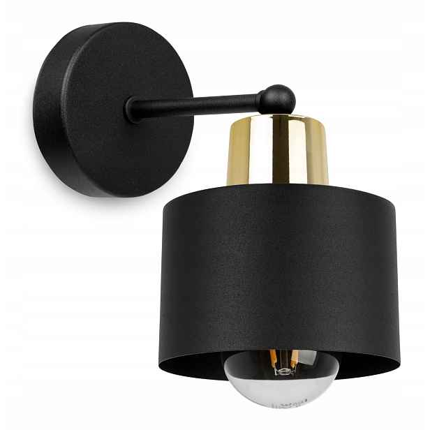 Nástěnná Lampa Stropní Svítidlo S Klosz Černá Led