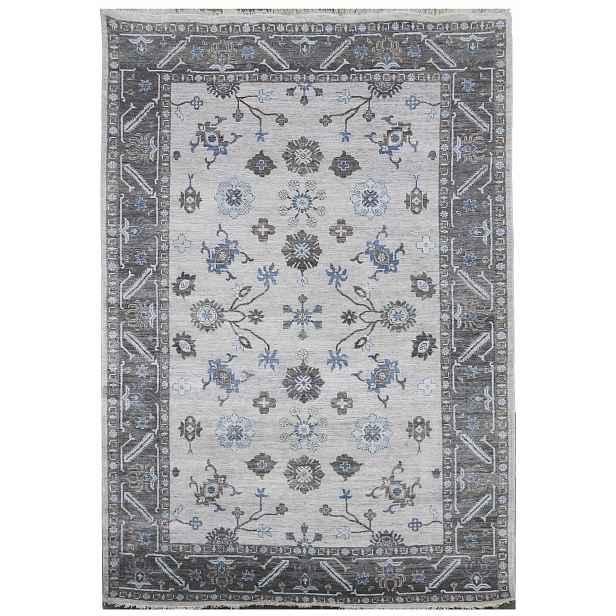 Ručně vázaný kusový koberec Diamond DC-USHAK silver/black, 245x305, šedá, kancelář, Diamond Carpets India