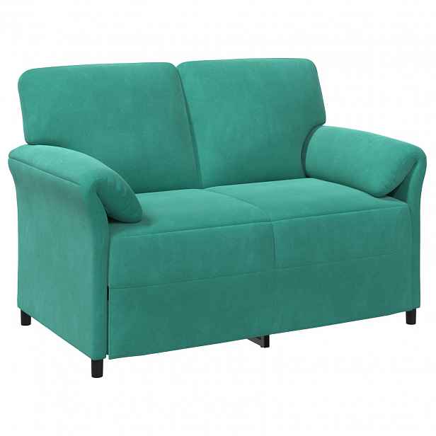 vidaXL Sofa pro dvě osoby Tyrkysová 138 x 83 x 95 cm Samet