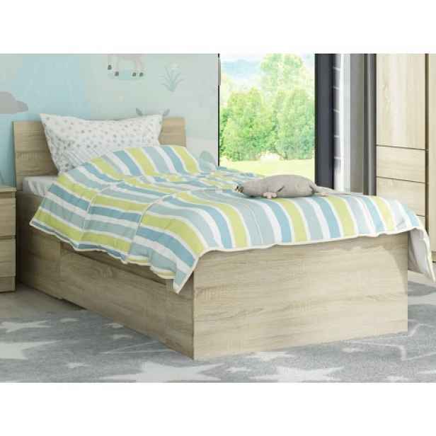 Postel se zásuvkami Carlos 90x200, dub sonoma