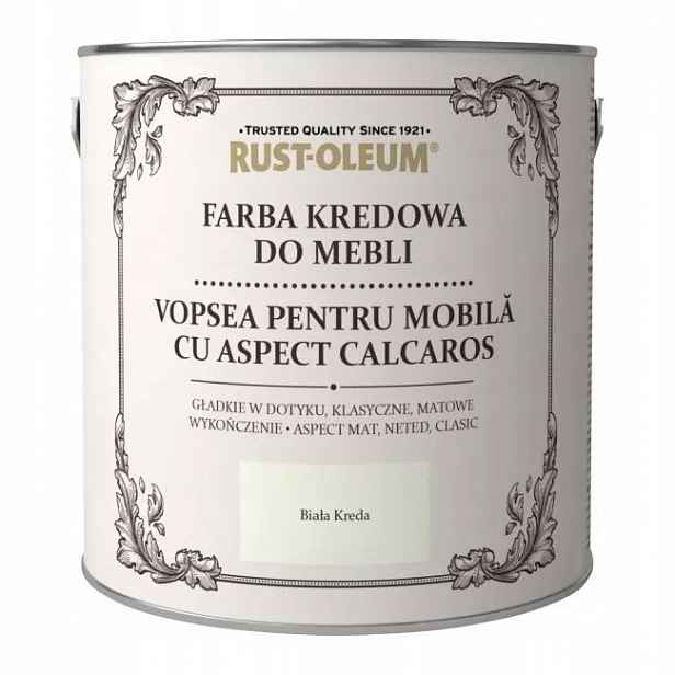 Barva Křídová Barva Na Nábytek Rustoleum Bílá Křída Chalk White 2,5 L