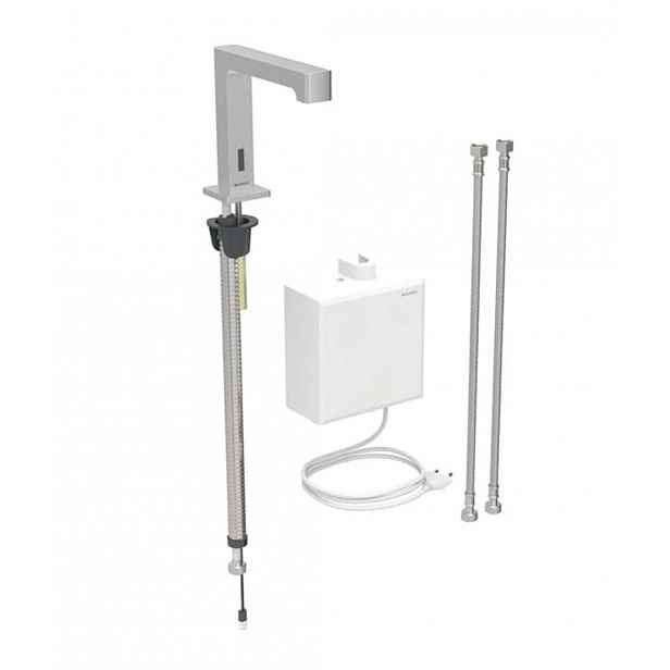 Geberit Brenta - Elektronická termostatická umyvadlová baterie, síťové napájení, easy to clean, kartáčovaný nerez 116.177.SN.1