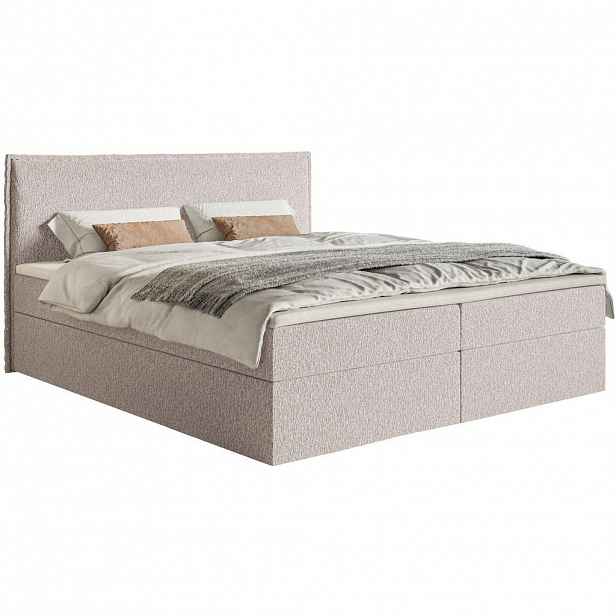 Selsey BOXSPRINGOVÁ POSTEL Softie béžová ženylka 140x200 cm