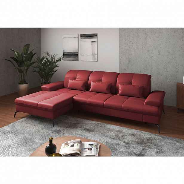 Sit & More ROHOVÁ SEDAČKA, textil, kůže, červená