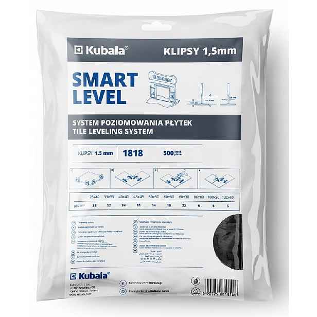 Kubala 1818 Vyrovnávací Systém Klipsy 1.5 mm 500ks