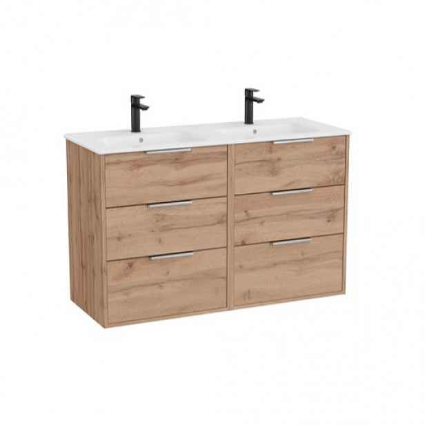Roca Optica koupelnová skříňka s dvojumyvadlem 120x58x45,5 cm dub OPT1203ZO