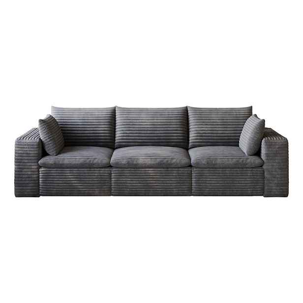 Urban Meuble POHOVKA Tmavě šedá z manšestru, 260 cm, modulární
