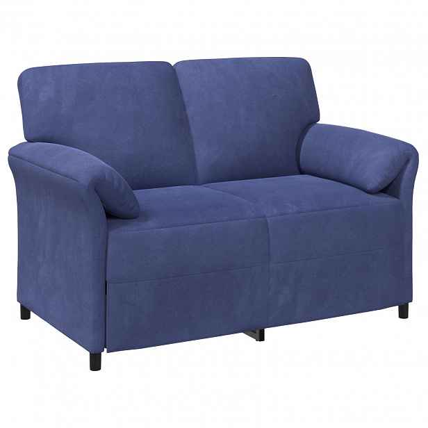 vidaXL Sofa pro dvě osoby Policová modrá 138 x 83 x 95 cm Samet