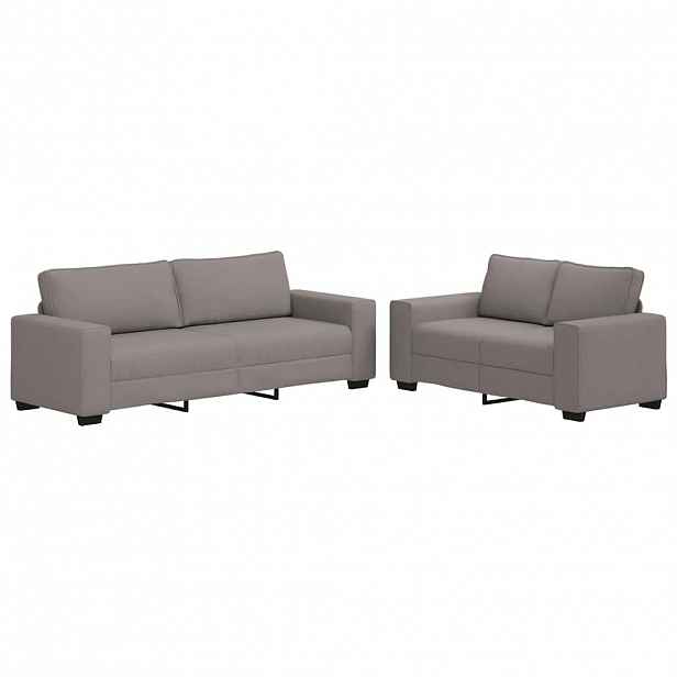 vidaXL 2dílná sedací souprava s poduškami taupe textil