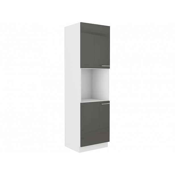 Kuchyňská skříň na vestavnou troubu LAJLA - šířka 60 cm, šedá / bílá