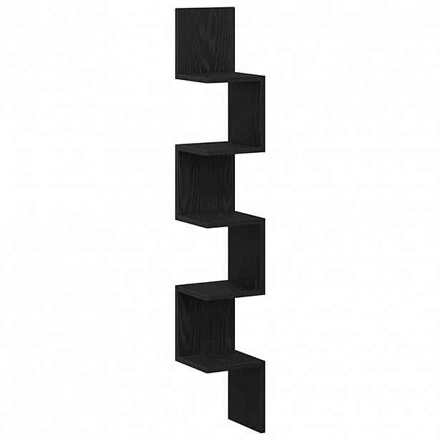 vidaXL Rohová police Nástěnná montáž Černý dub 20 x 20 x 127,5 cm