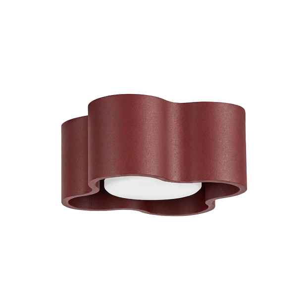 Stropní Svítidlo Ovio 1 burgundská oválná lampa s vlnitým květem Gx53 SL.3368 Sollux