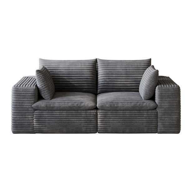 Urban Meuble POHOVKA Tmavě šedá z manšestru, 180 cm, modulární