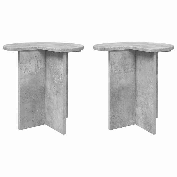 vidaXL Boční stůl 2 ks Betonově šedá Ø 39 x 38 cm Kompozitní dřevo