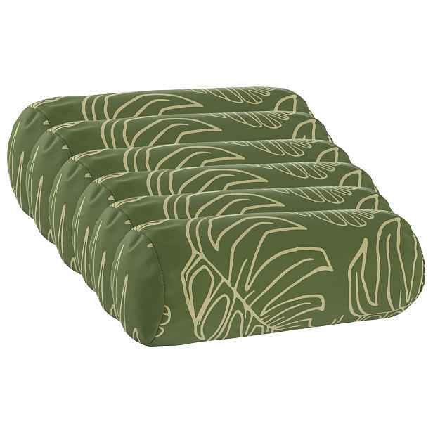vidaXL Polštář 6 ks HEERLEN Listový design Ø 15 x 40 cm Polyester