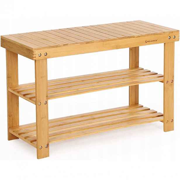 Botník z bambusu LBS04N, 70 x 28 x 45 cm, nosnost až 130 kg, přírodní