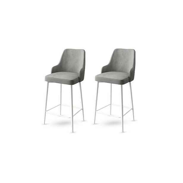 Sada barových židlí Enox Grey and White, 2 ks, 2 ks