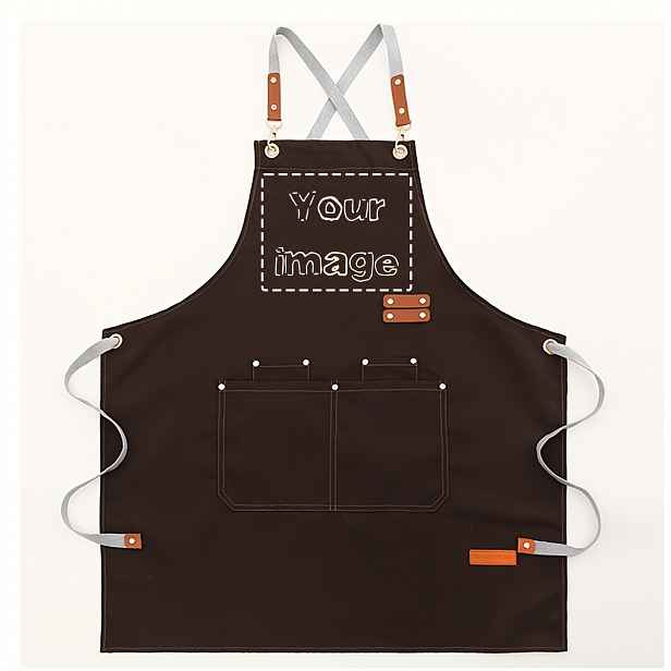 TEMU 1 ks Jednobarevná Zástěra a Vlastním Vzorem, Vhodná pro Restaurace, Kavárny a Zahrádkářství, Nositelná Zástěra z Vysoce Kvalitního Plátna