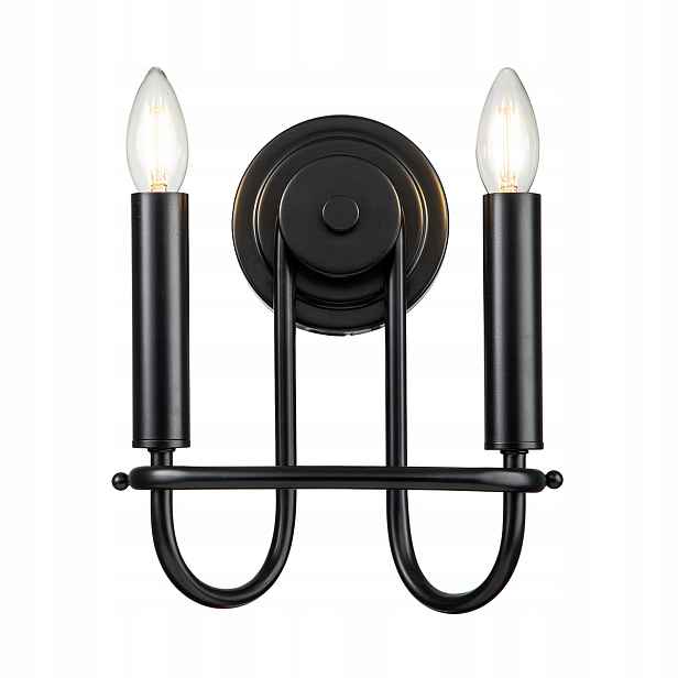 Nástěnná lampa dvojitá černá svícnová klasická 2 body Kichler