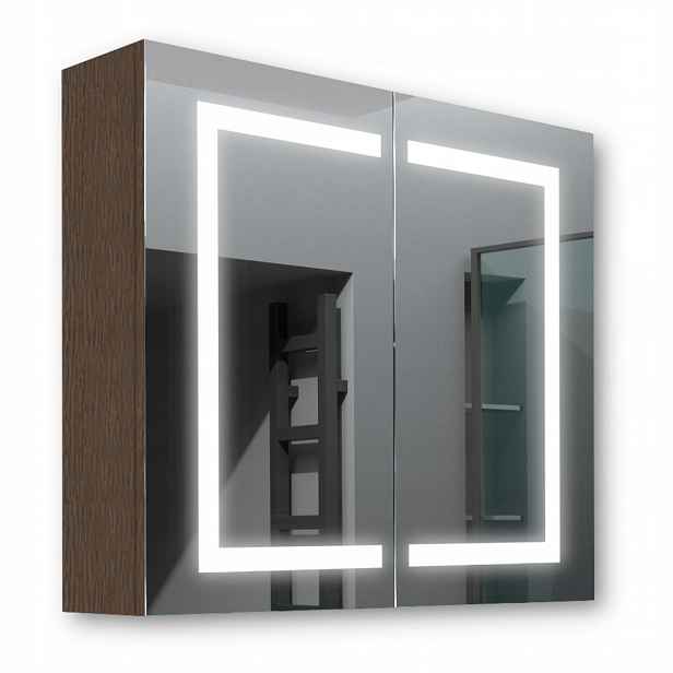 Dřevěná skříňka 80x70 Led zrcadlo Zeus Wenge