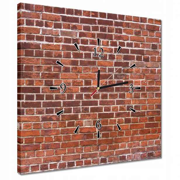 Hodiny 40x40 Cihlová zeď Cihly