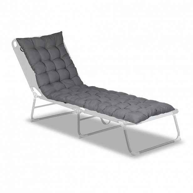 Relaxdays POLSTR Šedý na lavici prošívaný s vázáním 180x50 cm