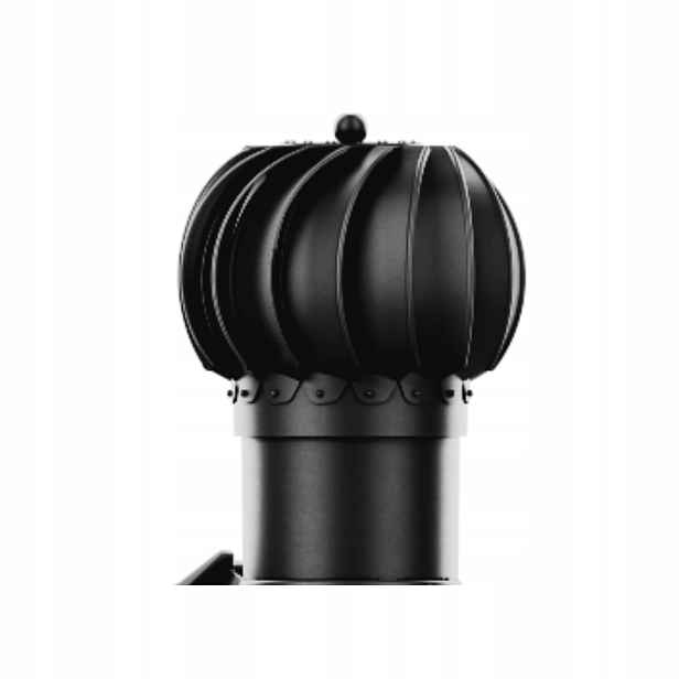 Rotační krb Rotoline pro plechovou střešní krytinu E, průměr 150 mm, kulatý, černý