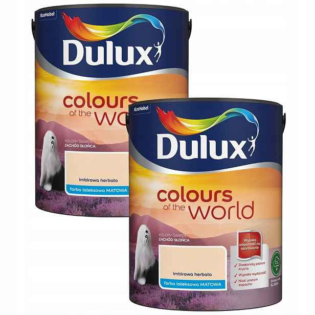 Set Dulux Barvy Světa 2x5 Barva Latexová Emulze Zázvorová Čaj 10L