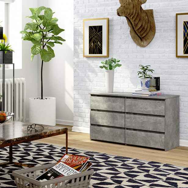 Úzká komoda se šuplíky VALESTRA - beton