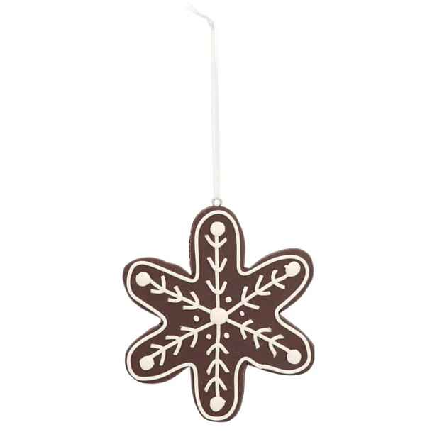 Závěsná vánoční ozdoba CANDY SNOWFLAKE 10 cm, hnědá