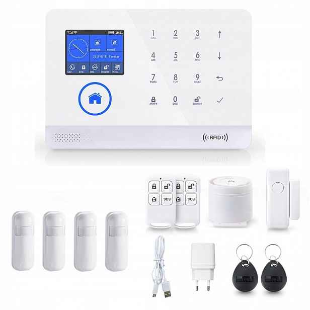 Alarmový Systém LCD 2.4' Gsm WiFi Tuya Smart Pl 4xPIR